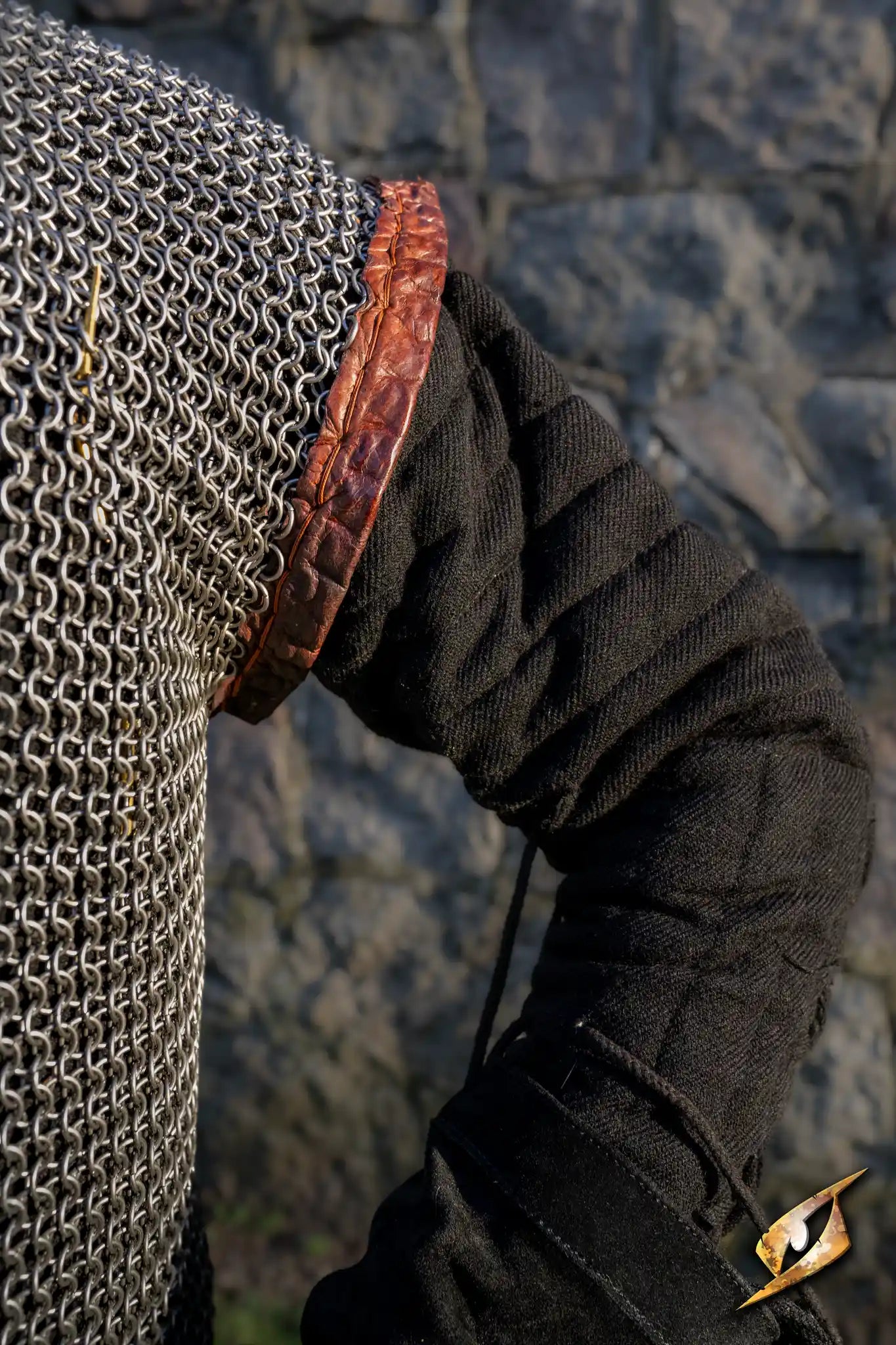 Close-up of Chainmail & Padded Armor showcasing the detailed craftsmanship and protective features.