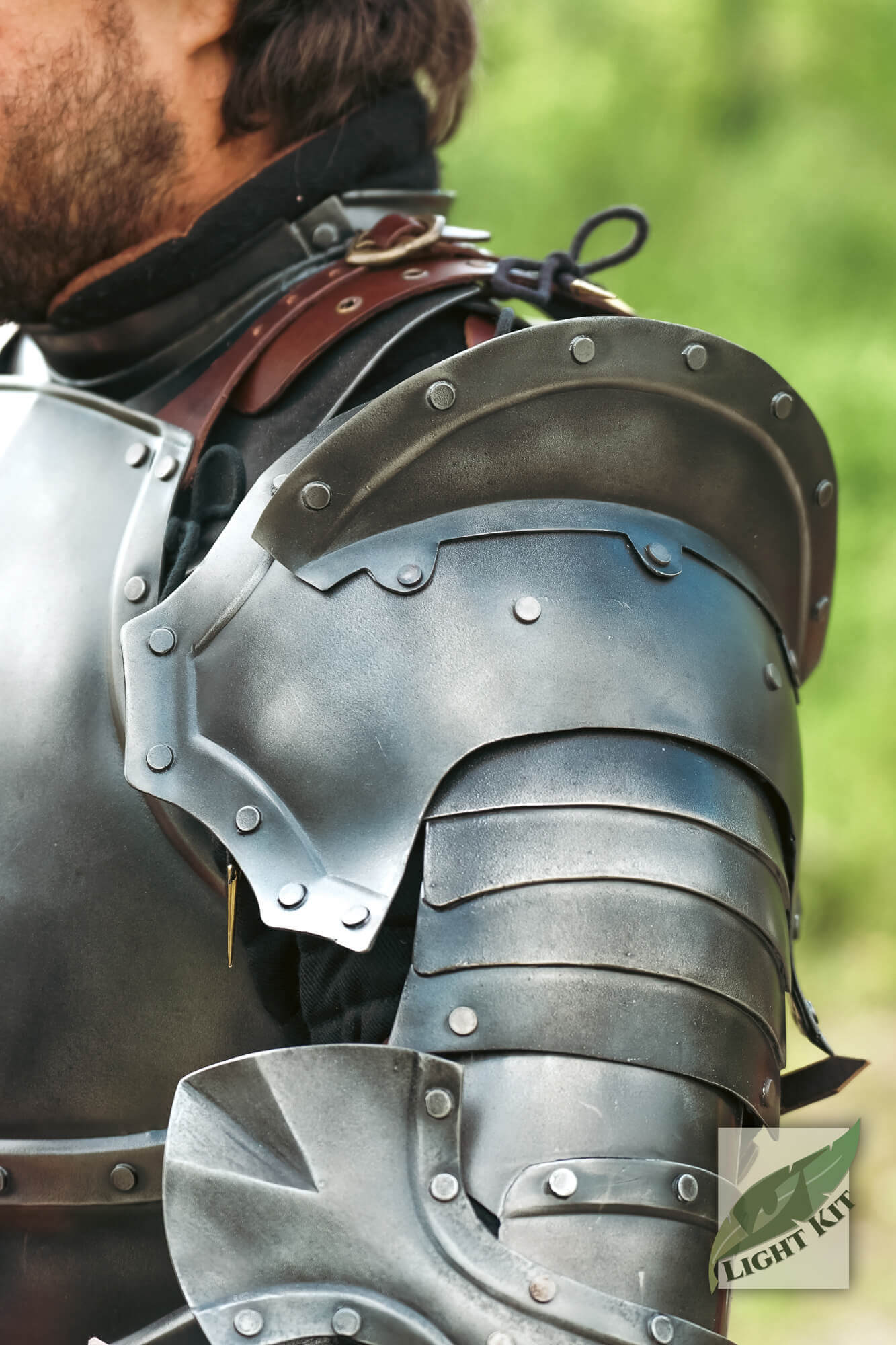 Captain Pauldrons - Light Kit, detailed view of lightweight armor shoulder pauldrons.
