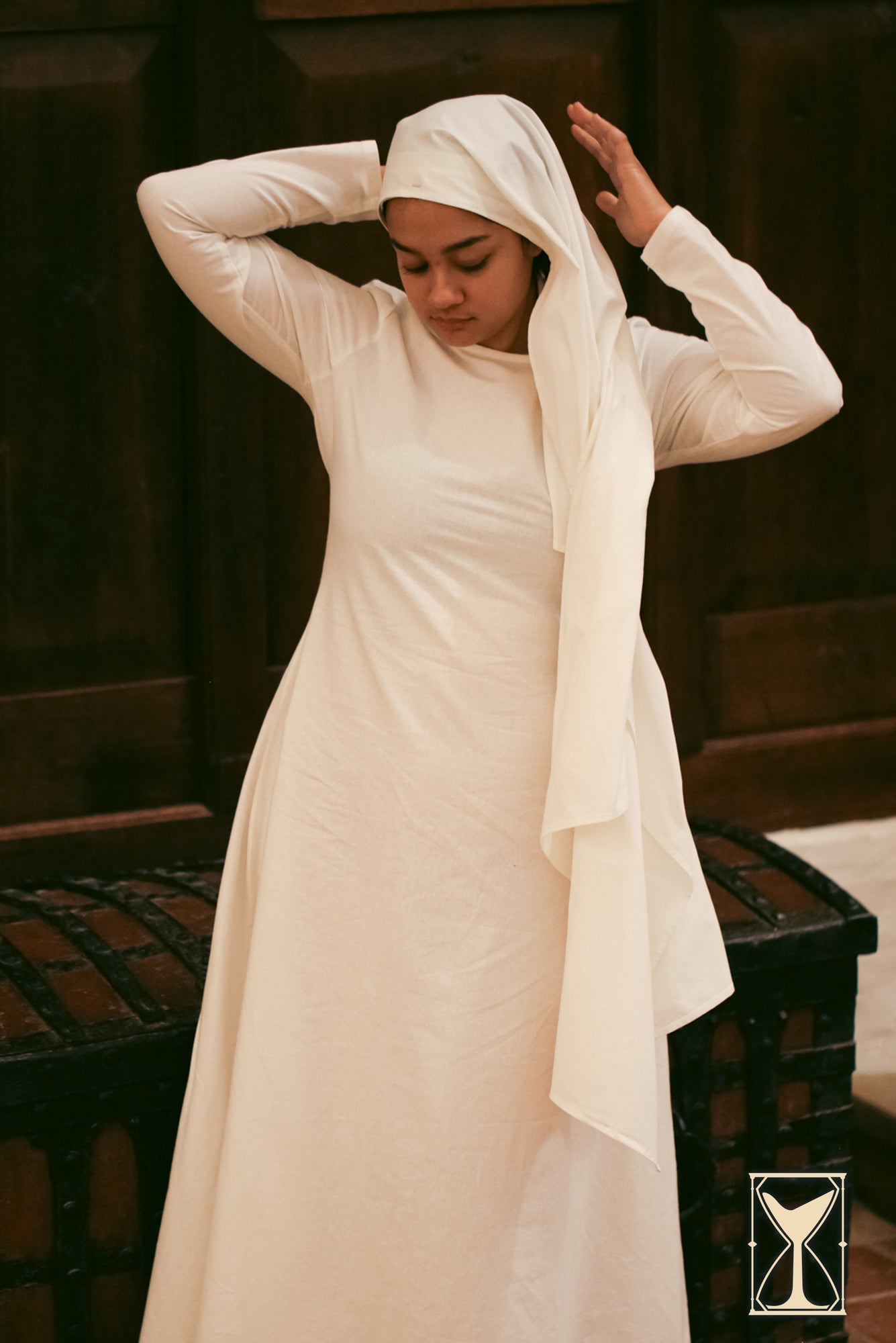 Rectangular Veil and Fillet - Cotton