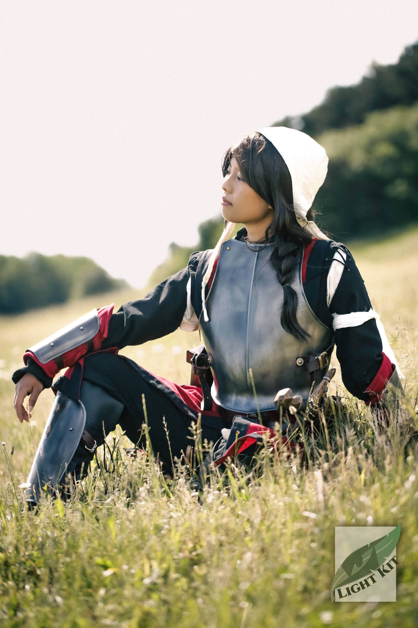 RFB Armour Set - Light Kit worn by a character in a field, showcasing knightly silhouette and modern armor design.