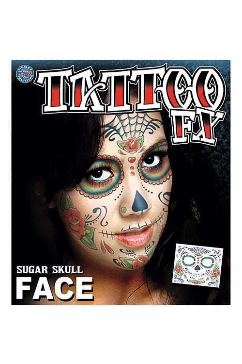 Sugar Skull Temporary Face Tattoo
