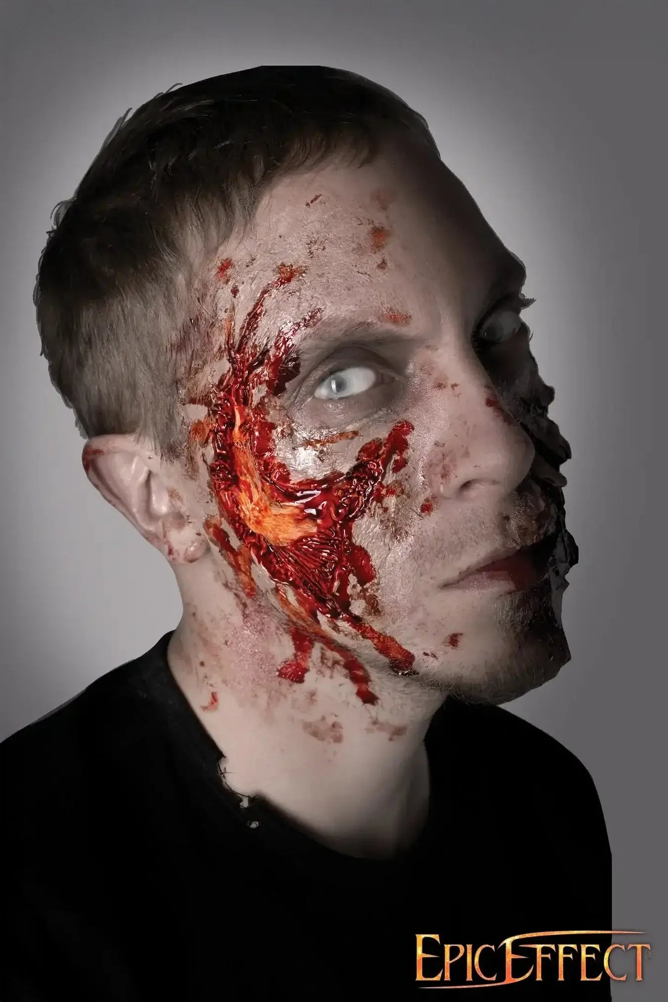 Apply Epic Effect special effects makeup for a stunning, macabre transformation in performances and LARP.