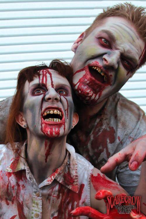 Creepy zombies with blood and scars featured in Scarecrow collection.
