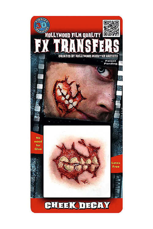 Image of FX Transfers featuring a cheek decay design, perfect for spooky looks in Transfers & Tattoes.