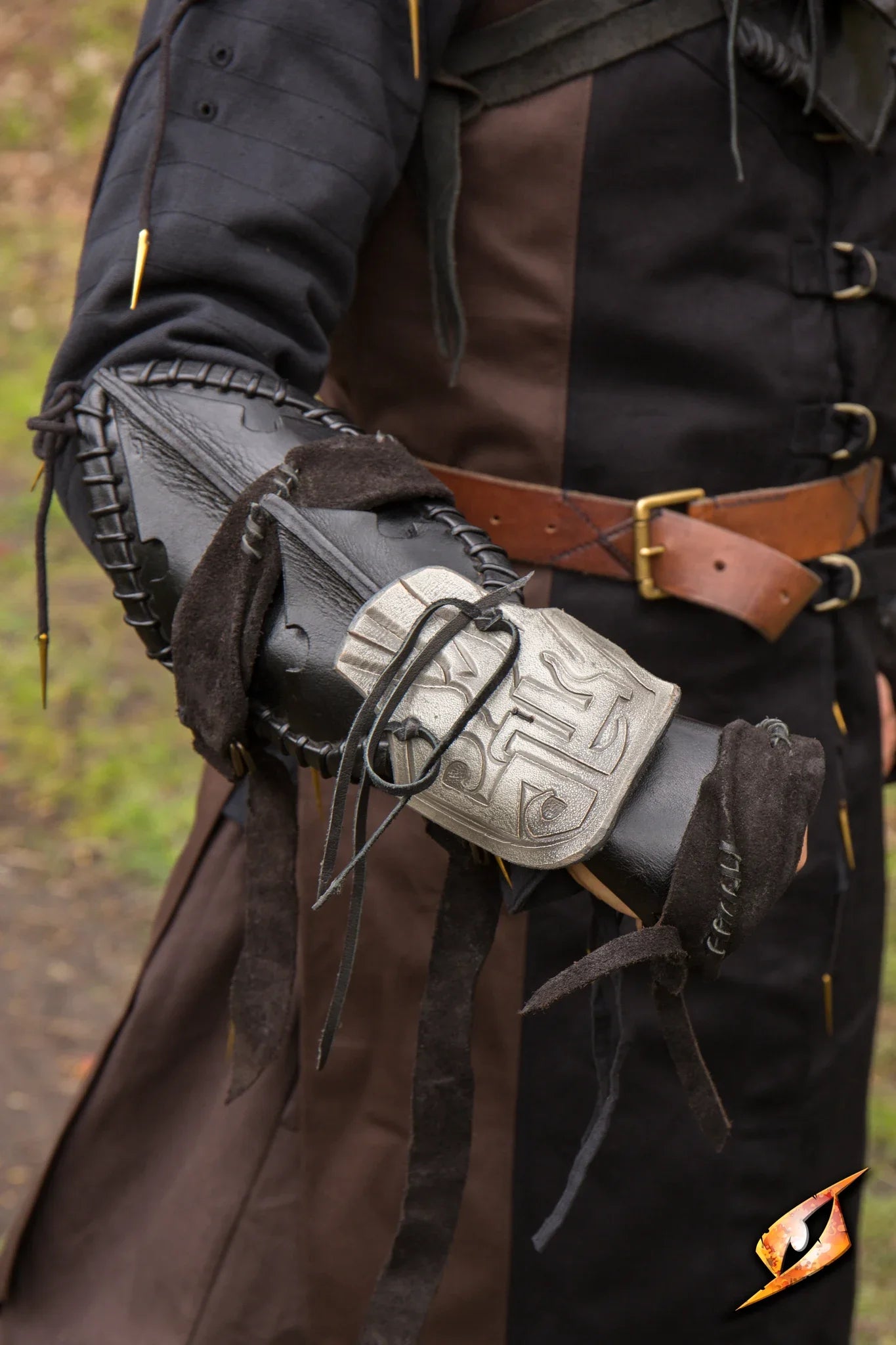 Bone Bracer by Epic Armoury featuring detailed runed guard and dragon tail design for complete arm protection.