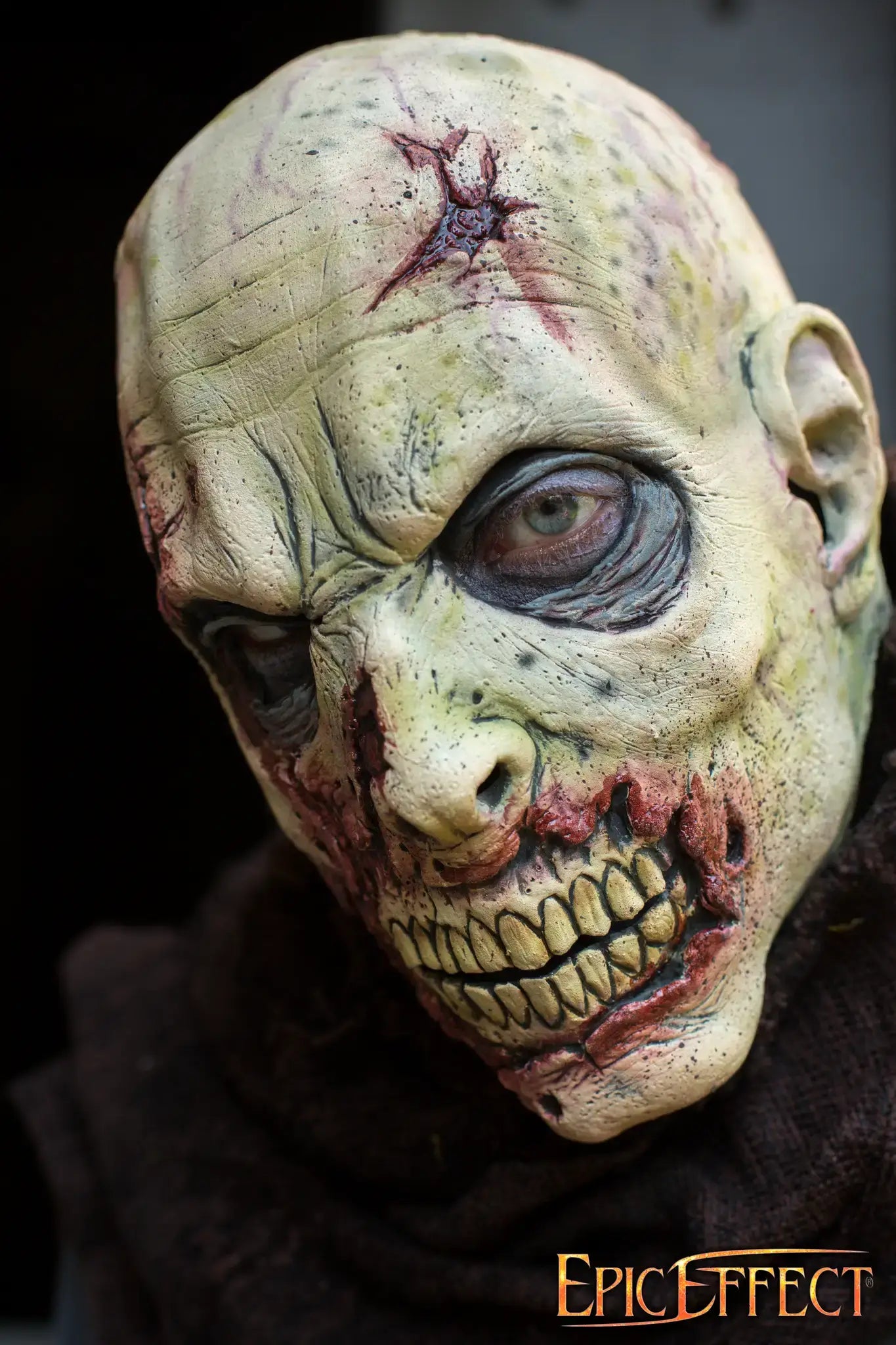 Scarface Zombie mask with grotesque features, showcasing decay and hunger, perfect for horror lovers.
